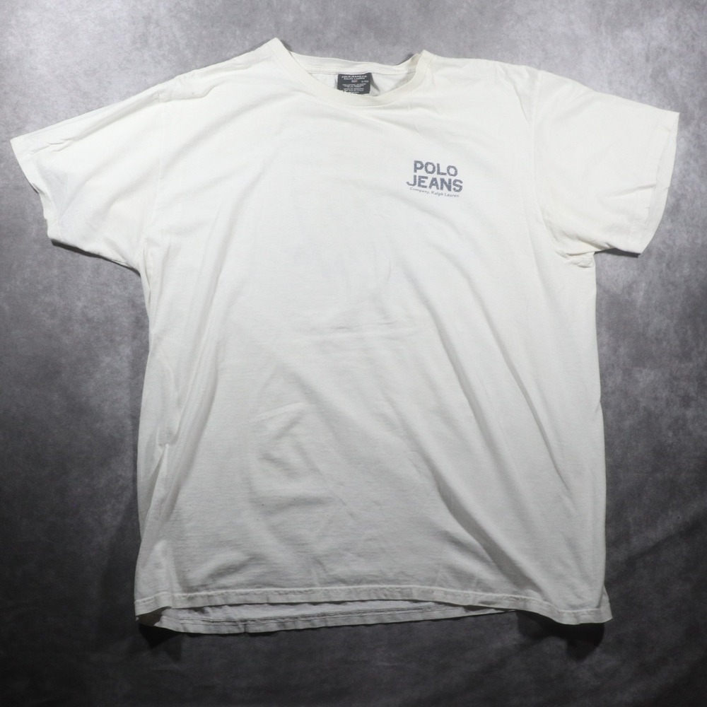 Vintage Polo Jeans Co Ralph Lauren Palm Tree Graphic T-Shirt White XL